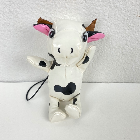 Vinyl Holstein Cow Plush Backpack Accessory Raindear TM Raincoat Collector 6" - Picture 1 of 7